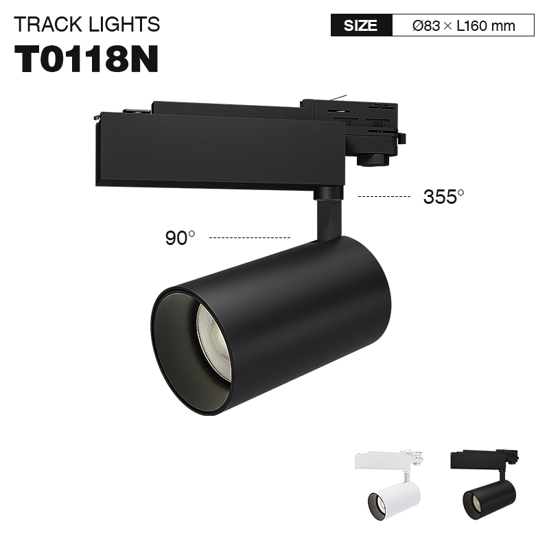 TRL001-40W-4000K-24°-Svört LED kastljósabraut-Lýsing í fatabúð--01