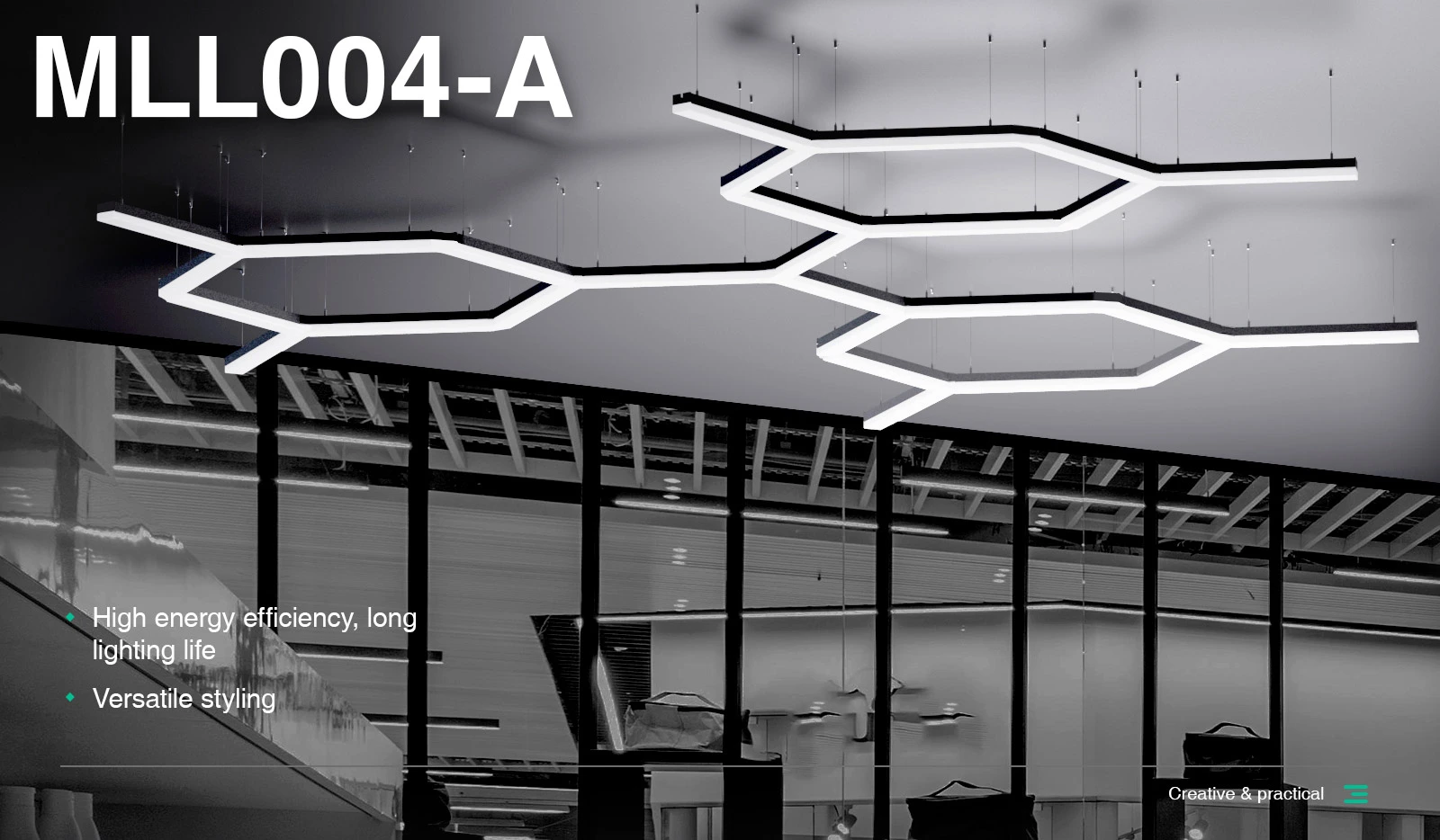 Lampada Lineare Led Nero 30W 4000K Produttore Garanzia:3anni L0403N MLL004-A-KOSOOM-Lampada Led Sospensione Lineare--01