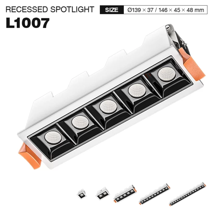 SLL005-A 10W 3000K 36° Bianco faretti da incasso soffitto-Faretti Da Incasso Led Per Negozio Abbigliamento--01