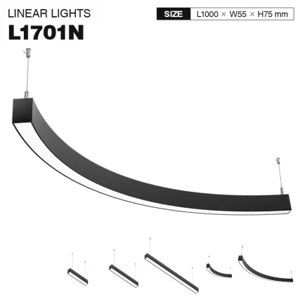 SLL001-A 48W 4000K 110° musta kattokruunu-LED lineaarinen lamppu 48W--01