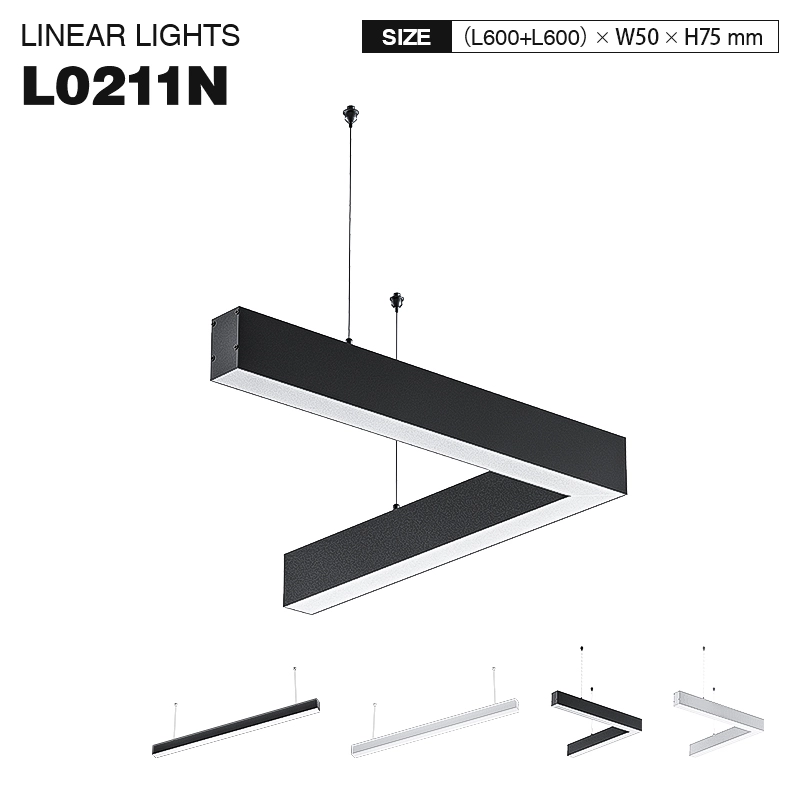 Lampes suspendues linéaires LED noires L0211N 40W 4000KKOSOOM-Lustres à suspension--01