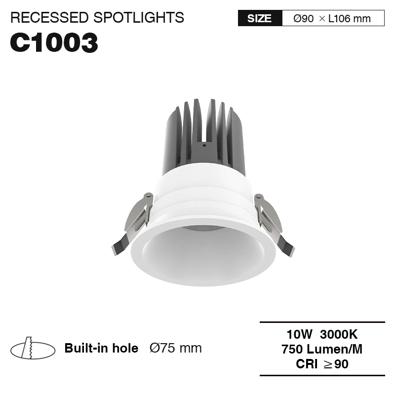 CSL010-A 10W 3000K 24° Witte LED inbouwspots-Moderne inbouwspots--01