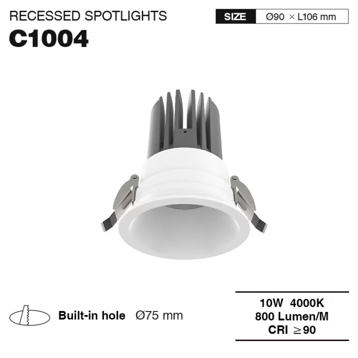 CSL010-A 10W 4000K 24° Bianco faretto da incasso-Lampade A LED Per Casa--01