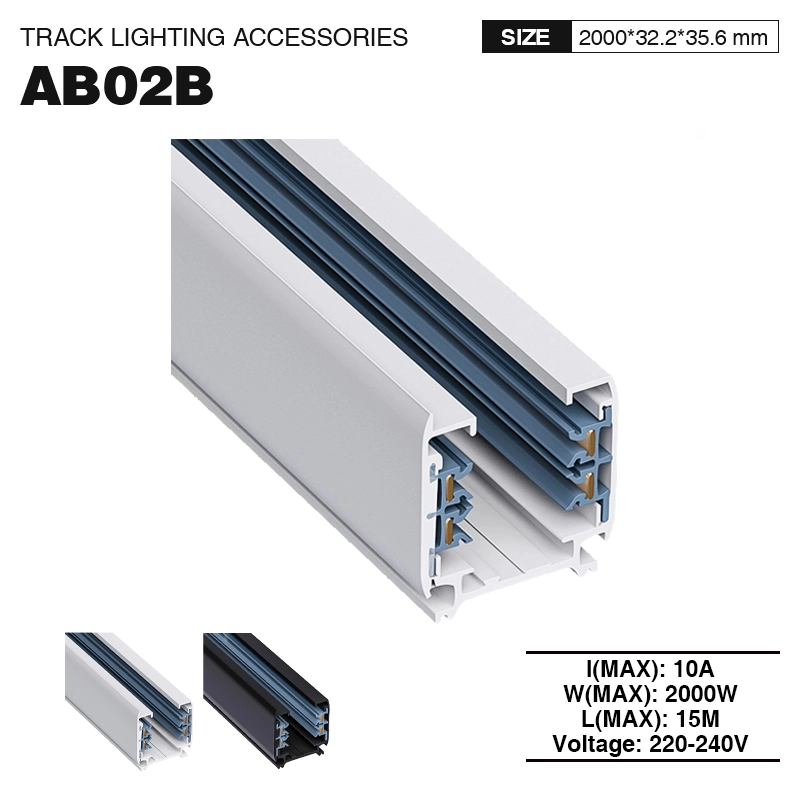 TRA001 Binario trifase/2000mm/Bianco-Binario quadrata e accessori--01