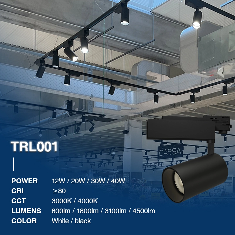 TRL001-12W-3000K-36°-Black Track na may LED na mga spotlight-Track para sa Suspension Spotlights-TRL001-02