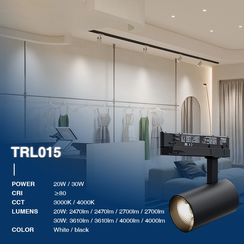 TRL015-30W-4000K-36°-Swarte Spotlight track-Ynbêde spoar foar spotlights--02