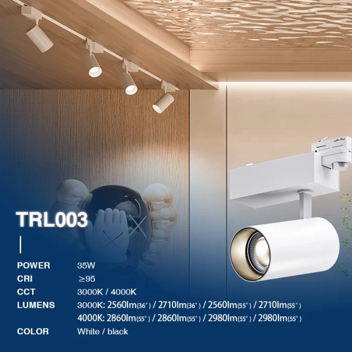 TRL003-35W-3000K-36°-Bianco Faretti per binario-Faretti Corridoio--02