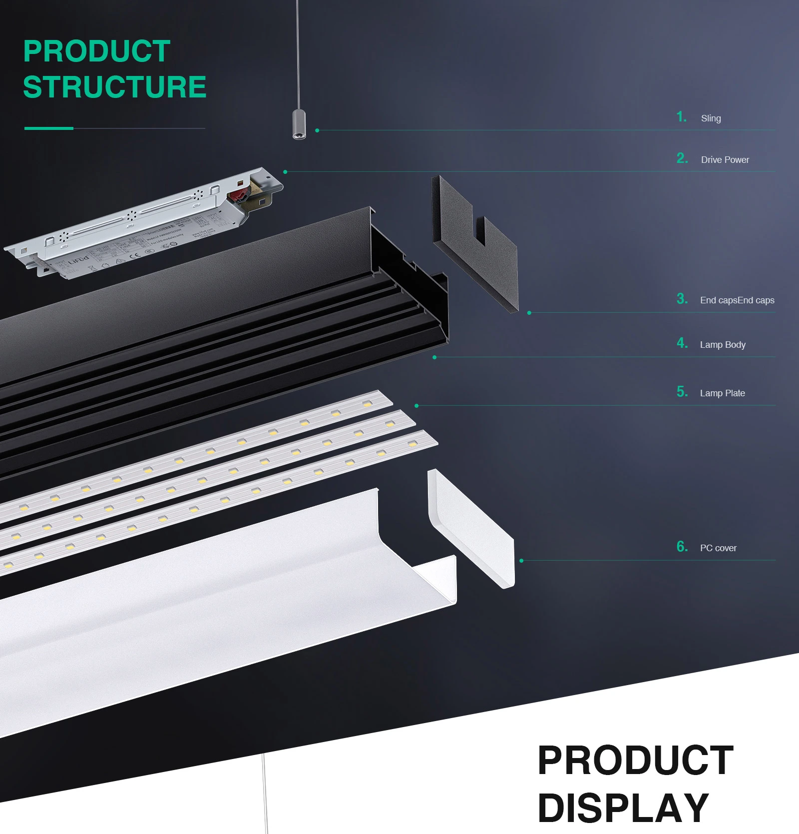 Lampada Lineare Led Nero 30W 4000K Produttore Garanzia:3anni L0403N MLL004-A-KOSOOM-Illuminazione LED per negozi--02