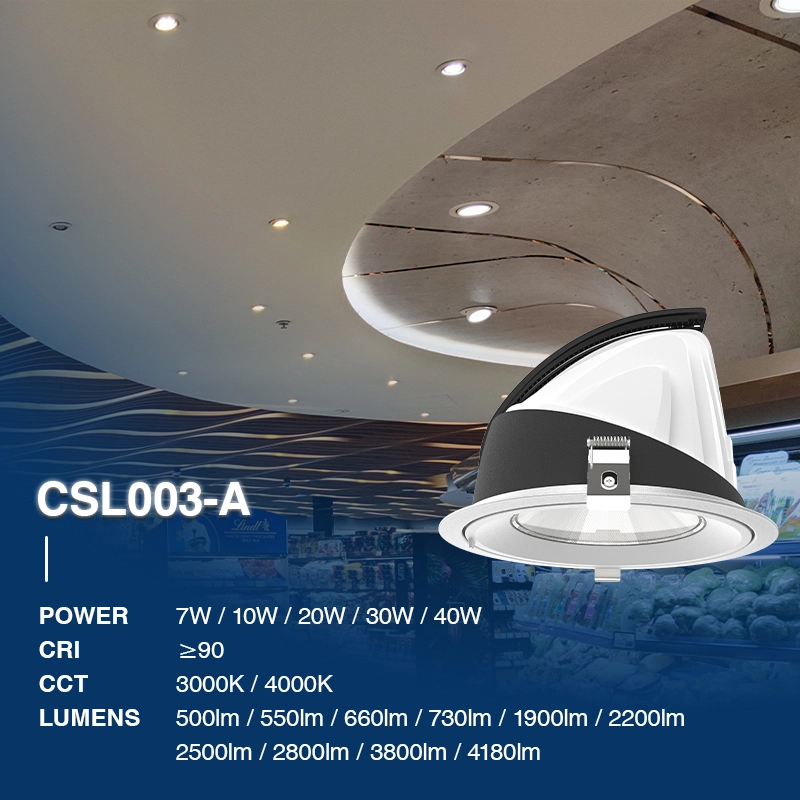 CSL003-A 7W 3000K 24° فتحة ذهبية Φ 75 مصابيح موجهة LED غائرة - مصابيح موجهة غائرة لغرفة النوم -- 02