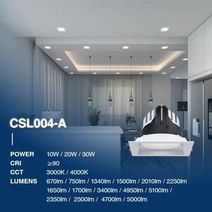 CSL004-A 10W 3000K 24° girintili işıqfor-Gömülü işıqforlar--02