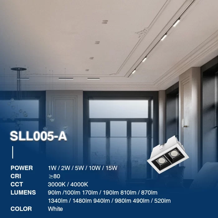 SLL005-A 2W 3000K 36° Bianco faretto da incasso-Faretti Da Incasso Salotto--02