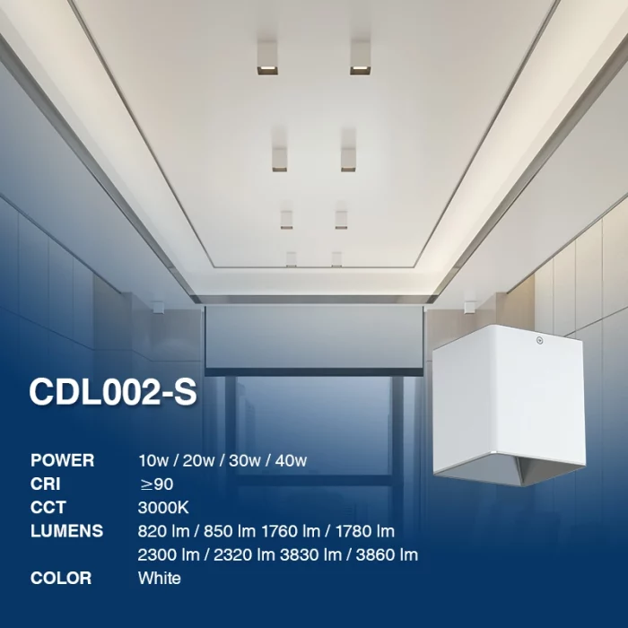 CDL002-S 10W 3000K 60° Bianco faretti soffitto led-Faretti Soggiorno--02