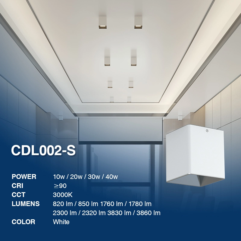 CDL002-S 10W 3000K 60° 白色 LED シーリング スポットライト-リビング ルーム スポットライト--02