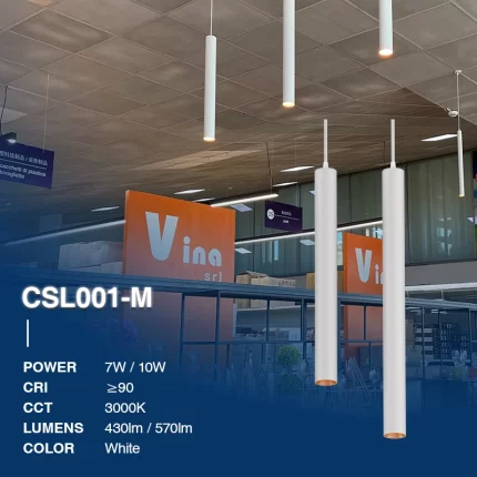 CSL001-M 7W 3000K 36° Bianco lampadari a goccia-Lampadari a Sospensione 7W--02B