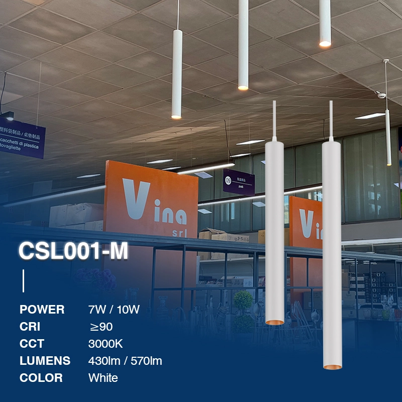 CSL001-M 7W 3000K 36° Canelobres de gota blanca-Llums de suspensió 7W--02B