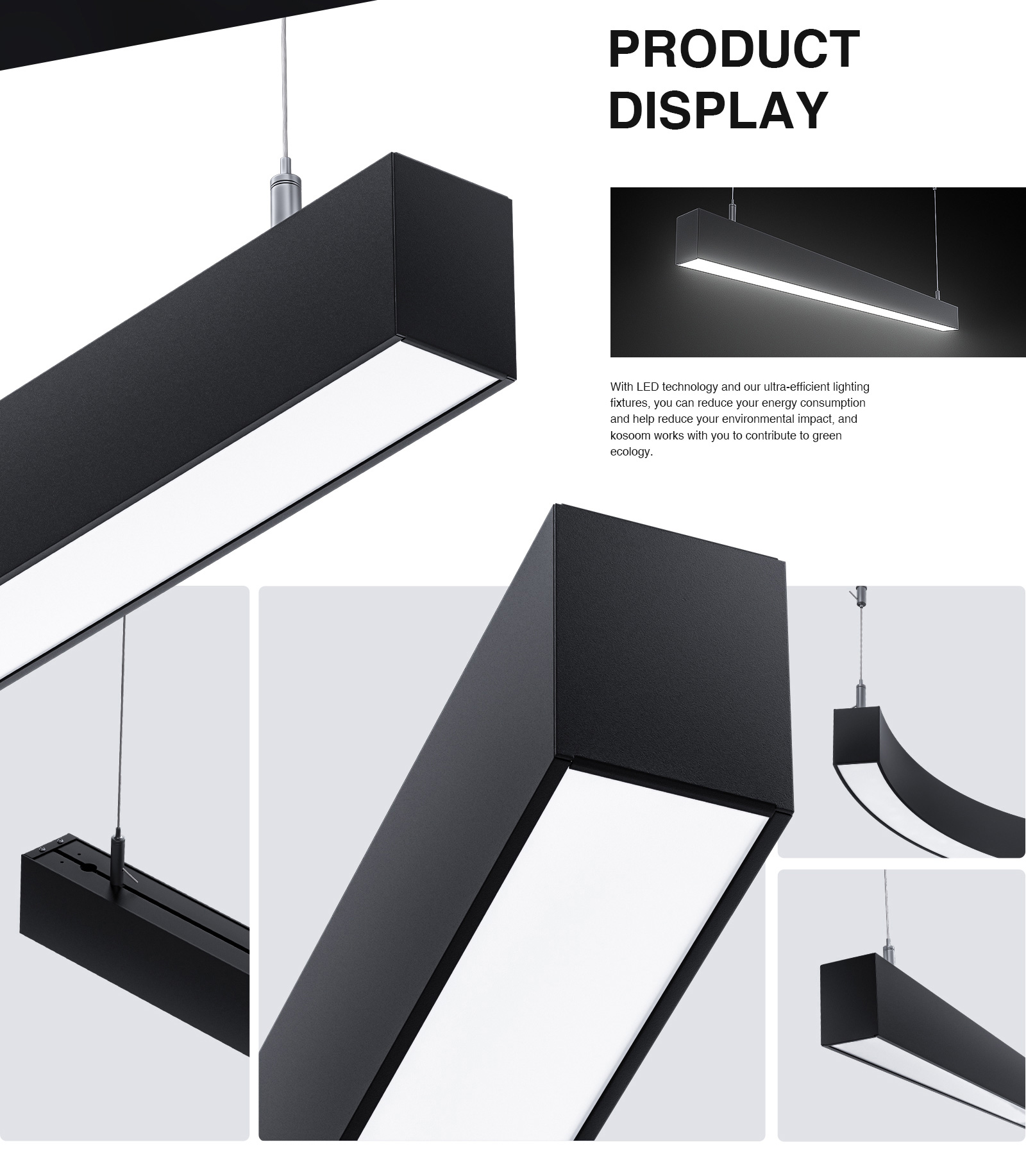 L1701N Illuminazione Lineare a Led 48W 4000K Fabbrica Direttamente Garanzia:3anni SLL001-A Kosoom-Lampada Lineare LED 48W--03