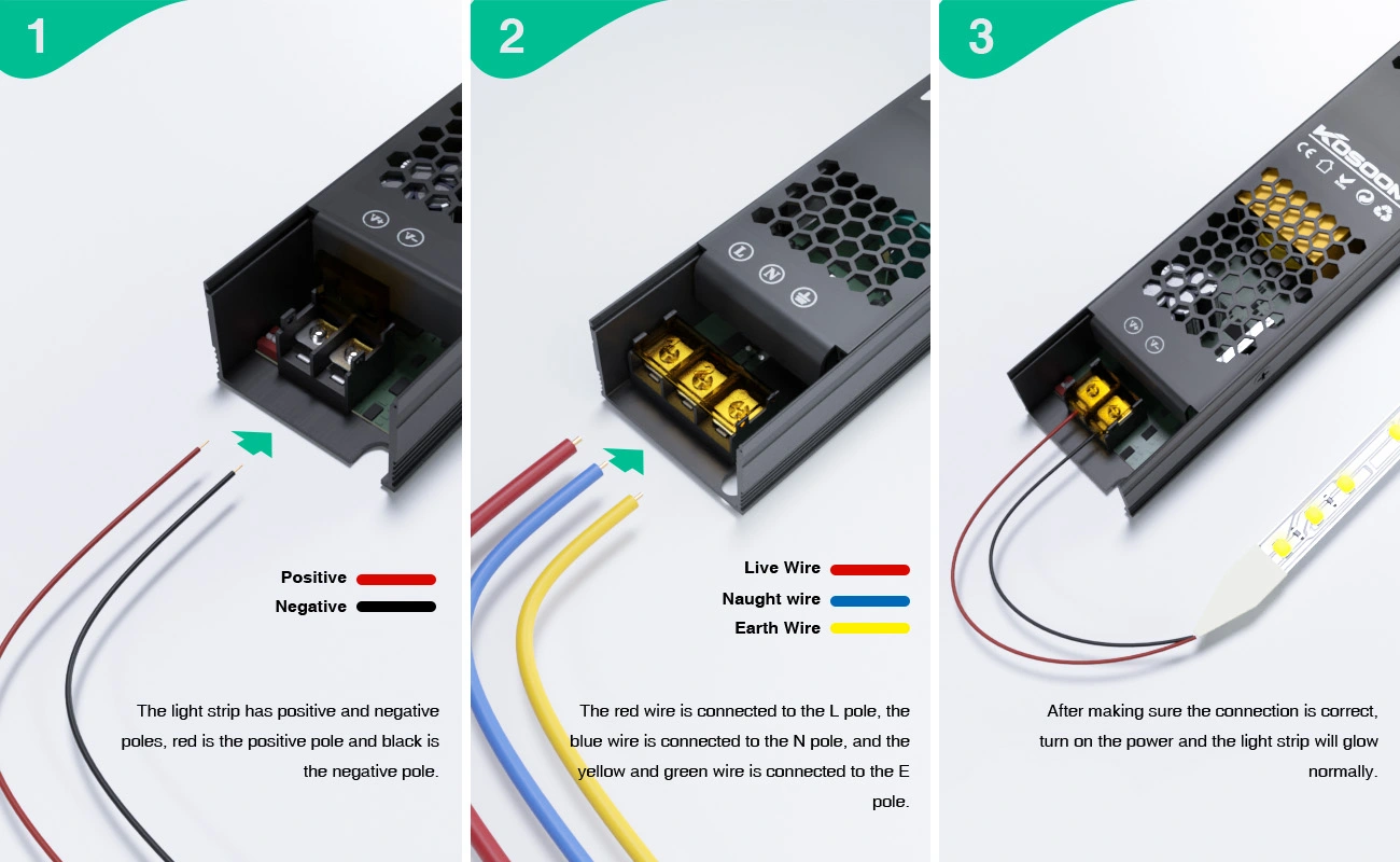 Alimentatore potente e affidabile da 60 W TENSIONE 24V - STL004-SA01-Kosoom-Alimentatore strisce LED--04