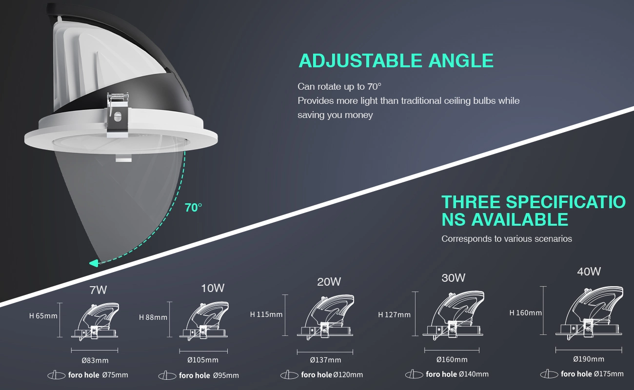 CSL003-A 7W 3000K 24° oro hole Φ 75 faretti a led da incasso-Illuminazione della sala da pranzo--06