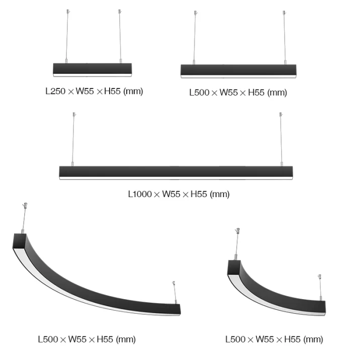 SLL001-A 15W 4000K 110° Nero lampadario-Lampadari Da Ufficio a Sospensione--06