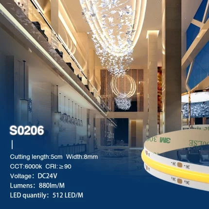 STL002 11W 6000K 180° Striscia luminosa LED COB-Striscia LED Cucina--1S0206