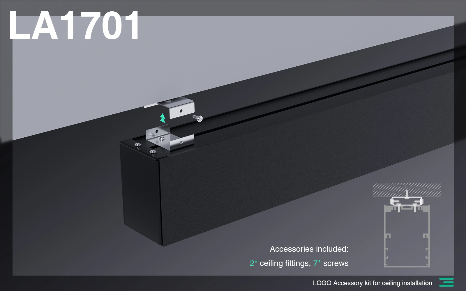 Fabbrica Direttamente Accessorio per Luce Lineare SLL001-A LA1701 LOGO Kit - Kosoom-Accessori-SLL001-A-LA1701 1