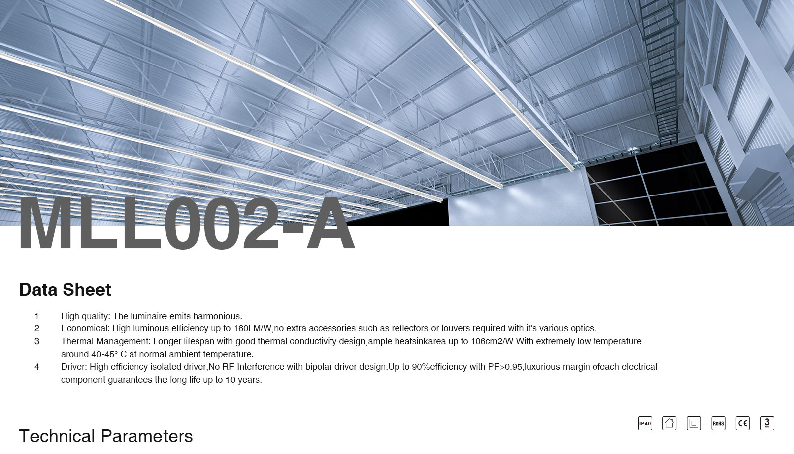 Illuminazione lineare all'ingrosso MLL002-A L0107B 50W/4000K/Bianco- KOSOOM-Lampada Led Soffitto Lineare--ML00201