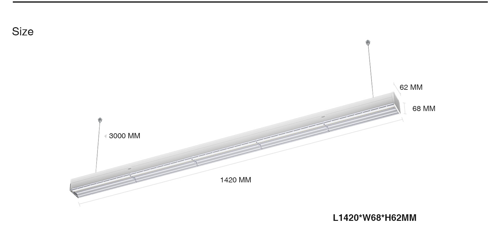 Illuminazione lineare all'ingrosso MLL002-A L0107B 50W/4000K/Bianco- KOSOOM-Lampada Led Sospensione Lineare--ML00203