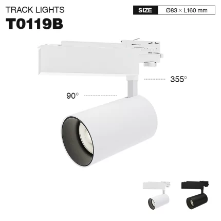 TRL001-40W-4000K-36°-Bílé LED osvětlení dráhy-Dráhové odpružení reflektorů--T0119B