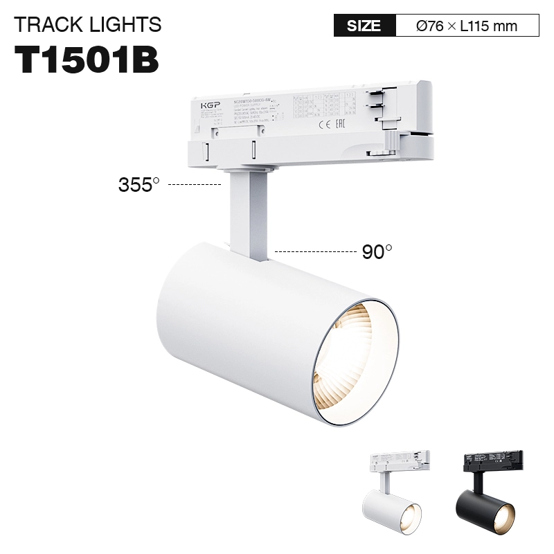 TRL015-20W-4000K-36°-सफ़ेद LED स्पॉटलाइट ट्रैक-रिकेस्ड LED स्पॉटलाइट 4000k--T1501B