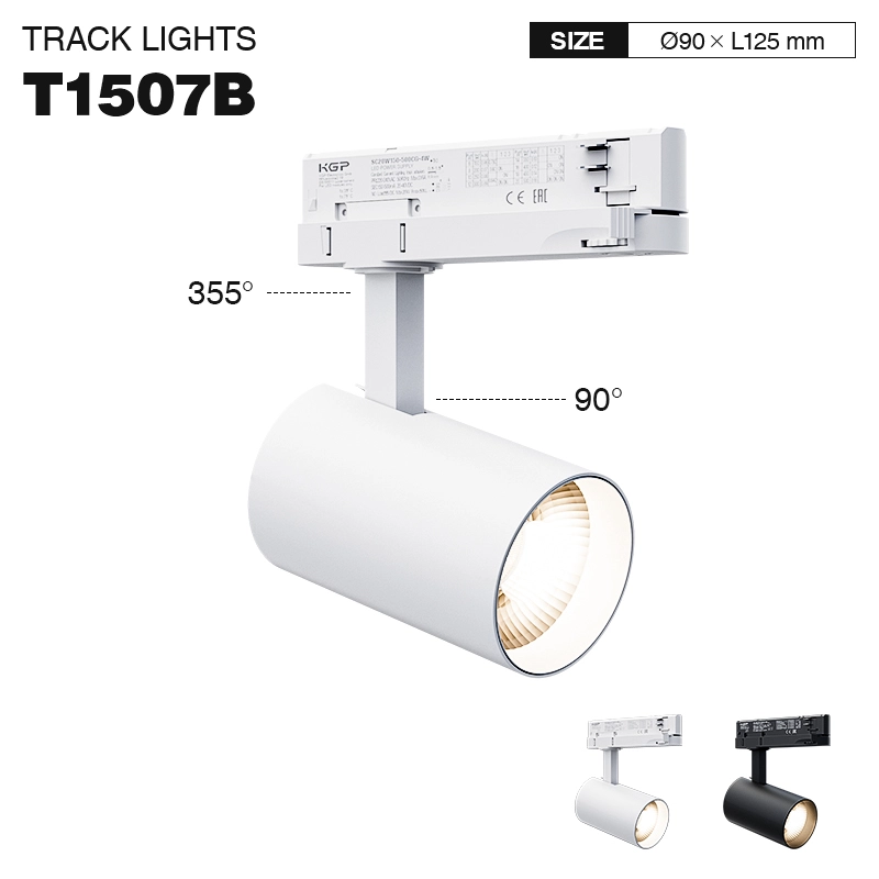 TRL015-30W-4000K-36°-Bianco Faretti binario-Illuminazione negozio abbigliamento--T1507B