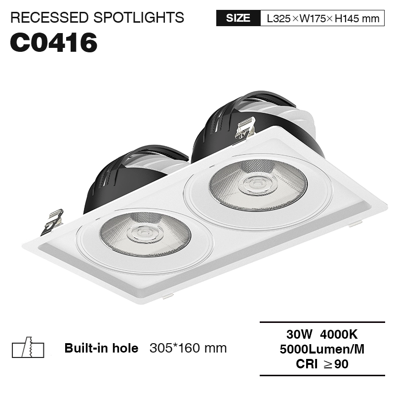 CSL004-A 30W 4000K 24° ûntwerp ynbêde spots-Ynbêde LED spotlights 4000k--01