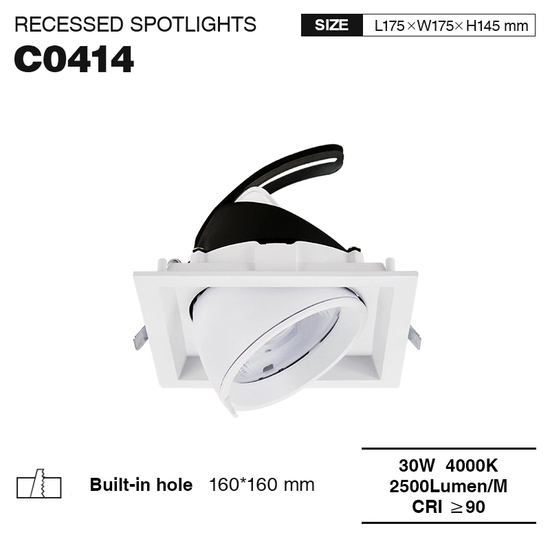 CSL004-A 30W 4000K 24° encastrée spotlights-LED lanp pou kay--01