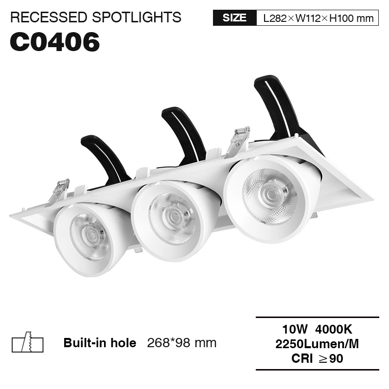 CSL004-A Foc LED encastat 10W 4000K 24° - Focs LED encastats per a l'oficina--01