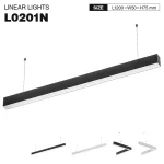 SLL003-A 40W 3000K 110° Nero lampadario a sospensione-Illuminazione della palestra--01