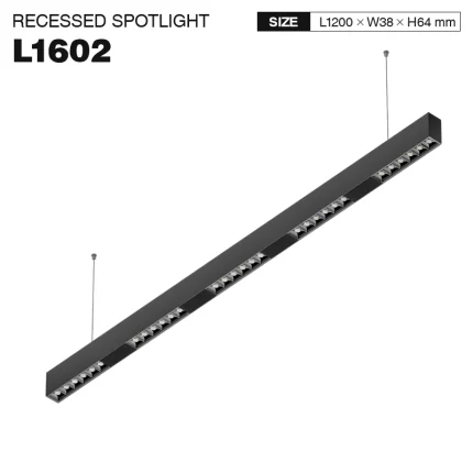 SLL004-A 30w 4000k 34° Nero lampadario sospensione-Lampada Lineare Led Incasso--01