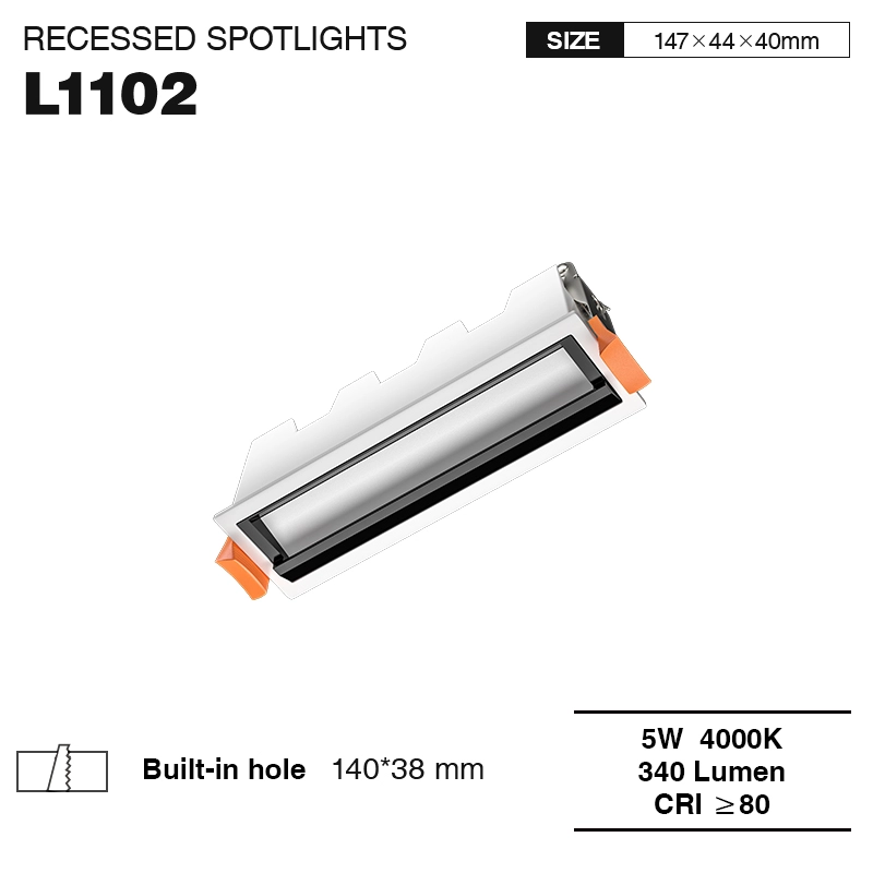 SLL006-A 5W 4000K 20° Hvítir innfelldir kastarar-Eldhúskastarar--01