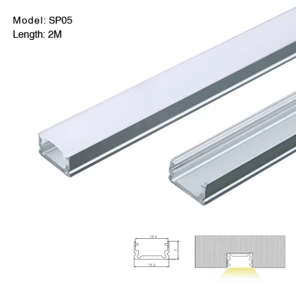 Profilo LED Compatto con Coperture e Tappi  L2000x13.2x7mm SP05-Profilo LED montati in superficie--01