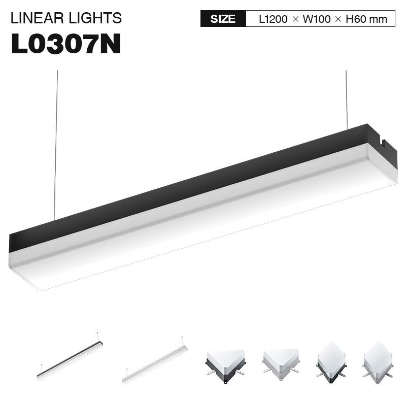 MLL003-A 50W 3000K 120° Lustre de suspensão preto-Lâmpada linear LED 50W--01