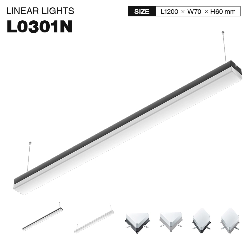 MLL003-A 40W 3000K 120° ثريات متدلية سوداء - مصباح LED خطي 3000K--01