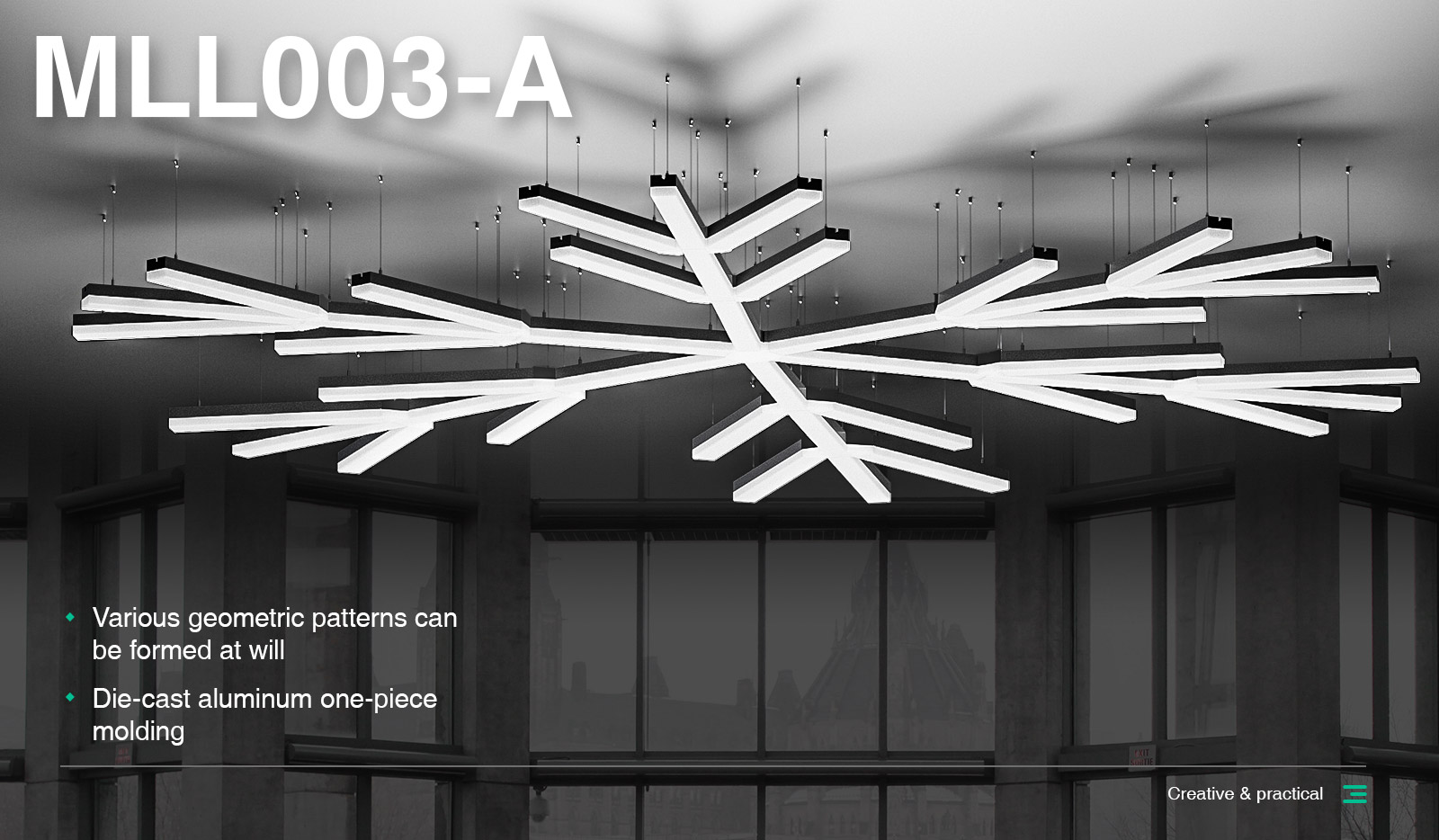 Alta qualità L0304B modulo triangolo lineare luci a LED MLL003-A alta luminosità multifunzionale bianco 3W 4000k 280LM-Kosoom-Illuminazione LED per negozi--01