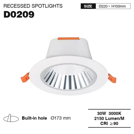 CDL002-E 30W 3000K 36° Bianco led faretto incasso-Faretti LED--01