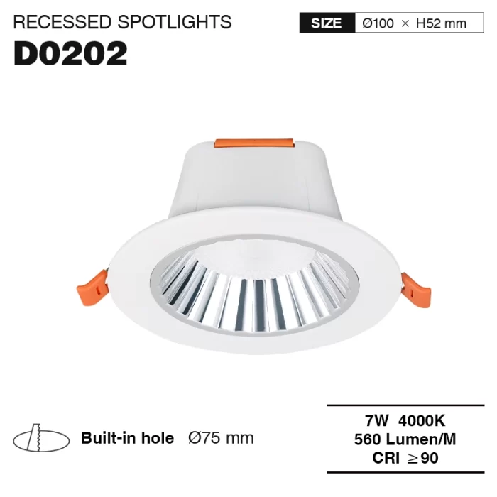 CDL002-E 7W 4000K 36° Bianco faretti ad incasso-Illuminazione della sala da pranzo--01