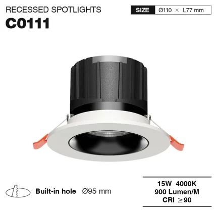 DCL001-E 40W 4000K 70° Faretto da incasso-Faretti Incasso Cartongesso--01