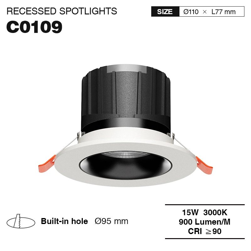 CSL001-A 15W 3000K 24° hole Φ95 LED recessed spotlights-Modernong recessed spotlights--01