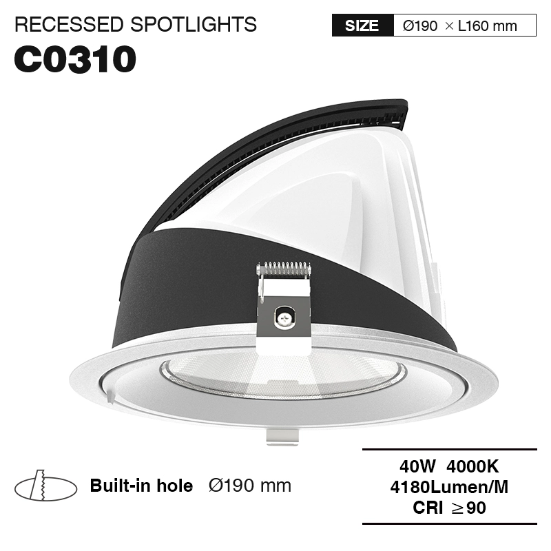 CSL003-A 40W 4000K 24° /lyuk furat Φ 175 led süllyesztett spotlámpák-Spotlámpák gipszkartonhoz--01