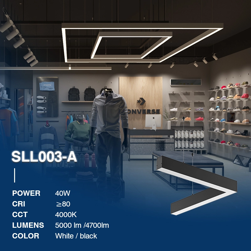 SLL003-A 40W 3000K 110° ブラック ペンダント シャンデリア LED リニア ランプ 3000K--02