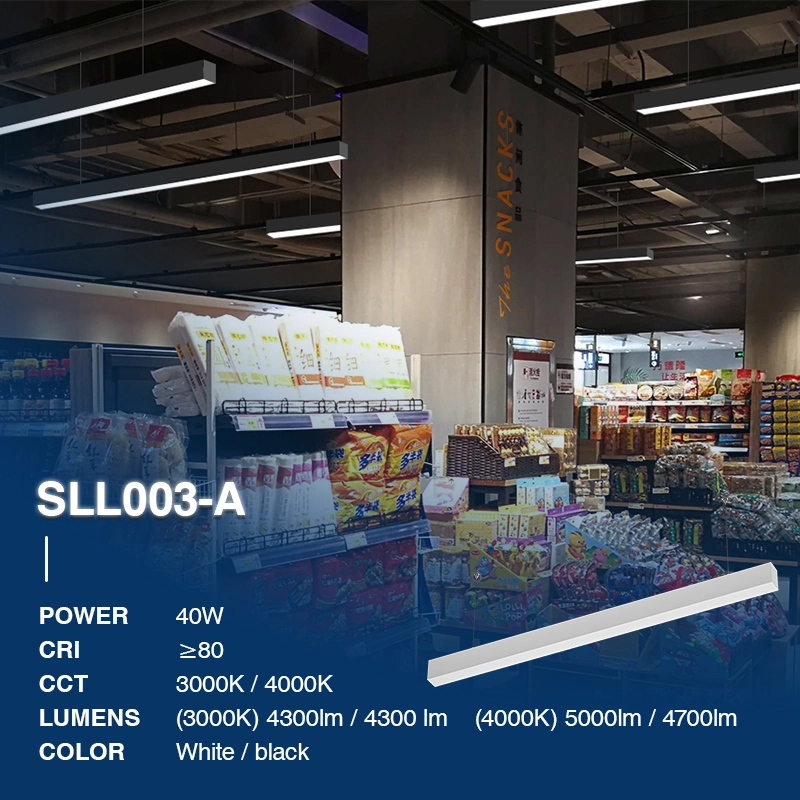 SLL003-A 40W 3000K 110° Bijeli viseći luster-Linearna LED stropna svjetiljka--02