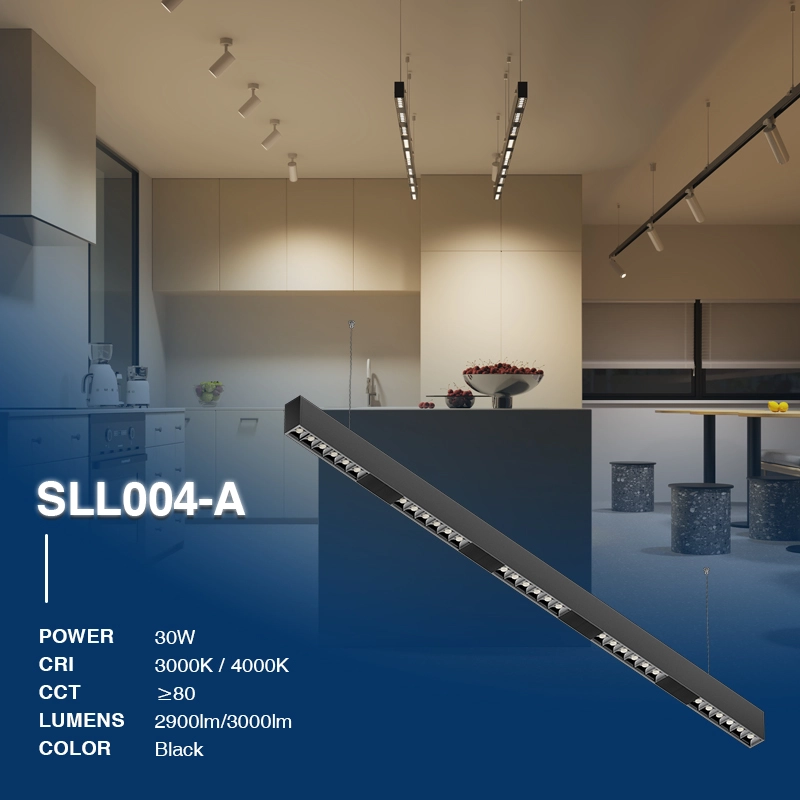 SLL004-A 30w 4000k 34° Nero lampadario sospensione-Lampada Lineare Led Incasso--02