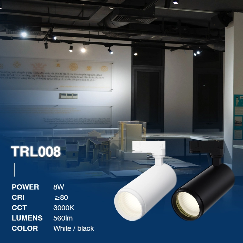 TRL008-8W-3000K-24°-Nero Binario con faretti led-Illuminazione Showroom-i più venduti-02