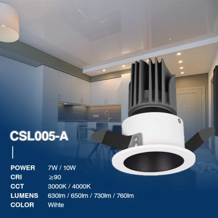 CSL005-A 10W 4000K 24° Nero+Grigio illuminazione a binario led-Illuminazione LED per negozi--02
